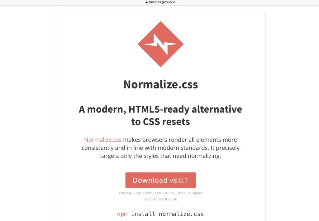 CSS-Reset: normalize.css von Nicolas Gallagher