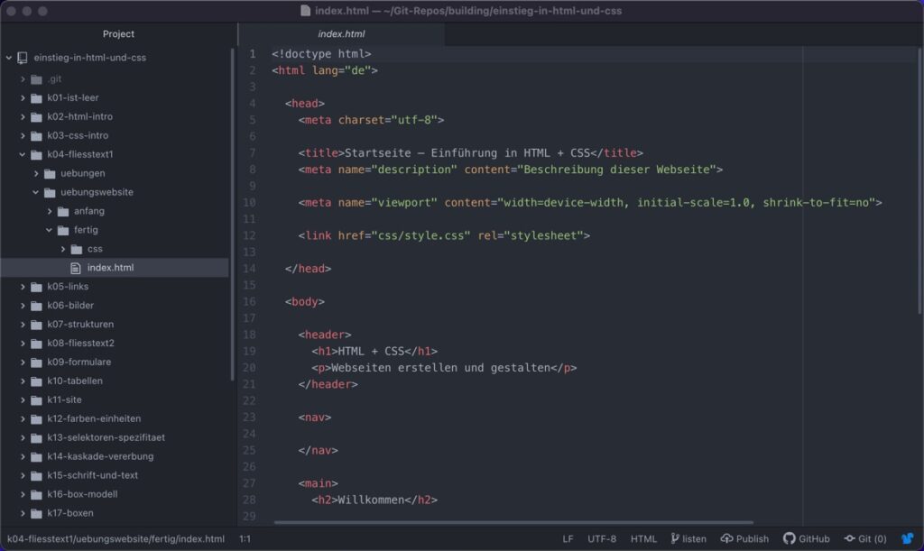 Screenshot von Atom