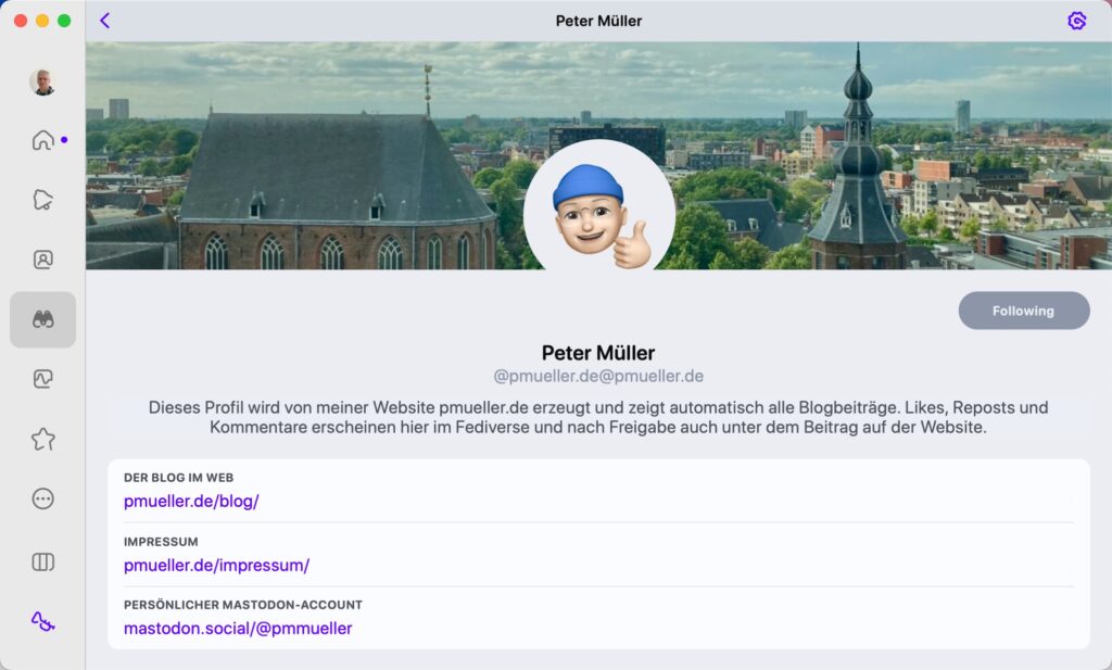 Blog-Profil im Fediverse